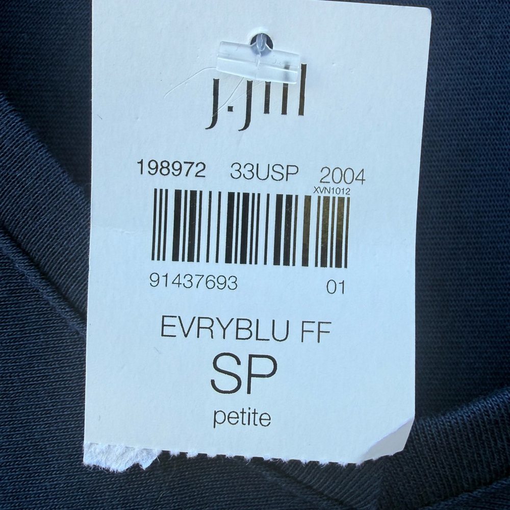 Pure J. Jill Navy Floral Border-Print Maxi Dress Pockets Side Slits - Picture 7 of 14